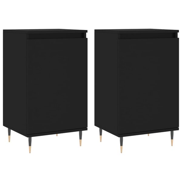 vidaXL Buffets 2 Pièces noir 40x35x70 cm bois d’ingénierie