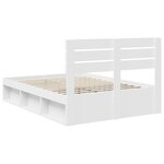 vidaXL Cadre de lit avec tête de lit Blanc 160 x 200 cm Pin massif
