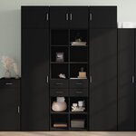 vidaXL Buffet haut noir 70x42 5x185 cm bois d'ingénierie