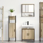 vidaXL Ensemble de meubles de salle de bain en 3 pièces Chêne