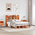 vidaXL Lit bibliothèque sans matelas cire marron 160x200 cm pin massif