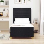vidaXL Cadre de lit avec tête de lit Noir 100 x 200 cm tissu