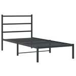 vidaXL Cadre de lit métal sans matelas avec tête de lit noir 90x190 cm