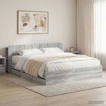 vidaXL Cadre de lit avec rangement Sonoma gris 180 x 200 cm