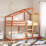vidaXL Lit superposé avec toit cire marron 75x190cm bois massif de pin