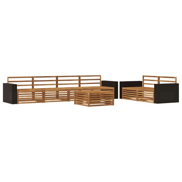 vidaXL Ensemble de canapés d'extérieur 7 Pièces Naturel