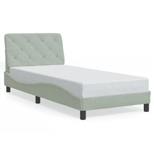vidaXL Cadre de lit sans matelas gris clair 90x200 cm velours