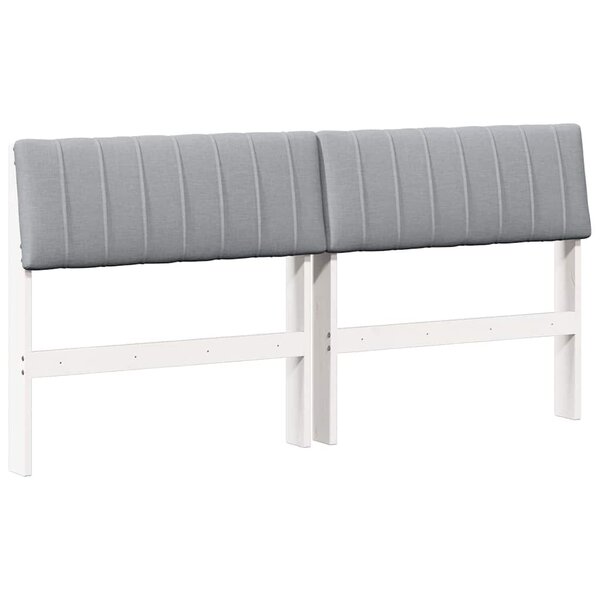 vidaXL Tête de lit capitonnée Gris clair 160 cm Pin massif
