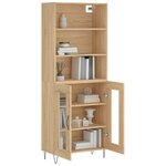 vidaXL Buffet haut Chêne sonoma 69 5x34x180 cm Bois d'ingénierie