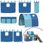 vidaXL Lit mezzanine enfants et tunnel bleu 90x200cm bois pin massif