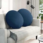 vidaXL Coussins de siège 2 Pièces Bleu Ø80 x 29 cm tissu