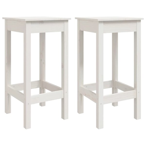 vidaXL Chaises de bar lot de 2 blanc 40x40x78 cm bois de pin solide