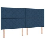 vidaXL Lit à ressorts avec matelas Bleu 200 x 200 cm tissu