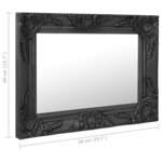 vidaXL Miroir mural style baroque 50x40 cm noir