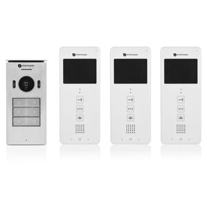 Smartwares Système d'interphone vidéo 3 appartements 20 5x8 6x2 1 cm