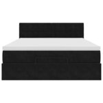 VidaXL Cadre de lit ottoman avec matelas noir 140x200 cm velours