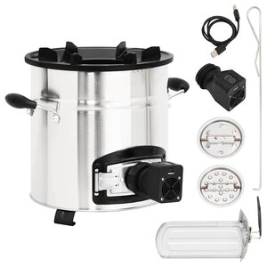 vidaXL Poêle à bois avec ventilateur USB Argenté 35 5x26x28 cm Inox