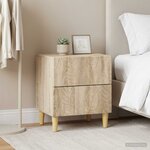 vidaXL Table de chevet 2 Pièces Chêne Sonoma 43 x 34 5 x 48 cm