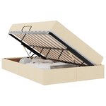 vidaXL Lit avec rangement et matelas Crème 120 x 200 cm Polyester