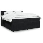 vidaXL Sommier à lattes de lit et matelas Noir 200x200 cm Velours