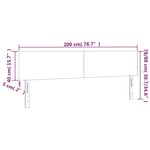vidaXL Tête de lit à LED Gris clair 200x5x78/88 cm Tissu