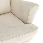 vidaXL Fauteuil à oreilles avec tabouret crème velours