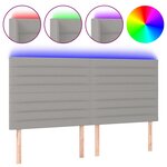 vidaXL Tête de lit à LED Gris clair 160x5x118/128 cm Tissu