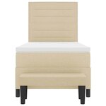 vidaXL Lit à ressorts avec tête de lit Crème 90 x 190 cm tissu