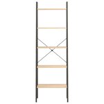 vidaXL Étagère sur pied 5 niveaux Marron clair et noir 56x35x174 cm