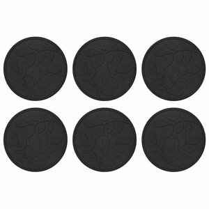 vidaXL Pierre de marchage 6 Pièces Noir Ø 44 x 2 cm Caoutchouc