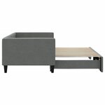 vidaXL Lit de jour avec lit gigogne gris foncé 90x190 cm tissu