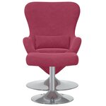 vidaXL Chaise œuf en velours rouge avec repose-pieds