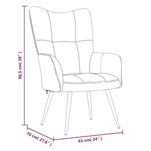 vidaXL Chaise de relaxation avec tabouret Blanc crème Velours