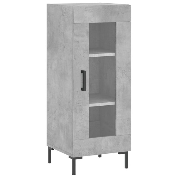 vidaXL Buffet Gris béton 34 5x34x90 cm Bois d'ingénierie