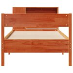 vidaXL Lit bibliothèque sans matelas cire marron 100x200 cm pin massif