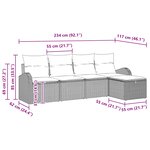 vidaXL Ensemble de Canapés avec coussin Gris clair polyrotin