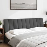 vidaXL Coussin de tête de lit gris foncé 180 cm tissu