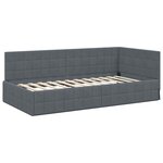 vidaXL Cadre de lit d'angle Gris foncé 90 cm x 190 cm Velours