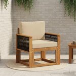 vidaXL Sofa de milieu extérieur Bois d'Acacia Massif Naturel