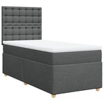 vidaXL Sommier à lattes de lit et matelas Gris foncé 90x190 cm Tissu