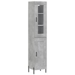 vidaXL Buffet haut Gris béton 34 5x34x180 cm Bois d'ingénierie