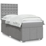 vidaXL Sommier à lattes de lit avec matelas gris clair 80x200 cm tissu