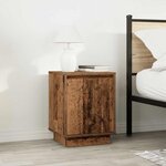 VidaXL Table de chevet avec lumières LED vieux bois 38x34x50 cm