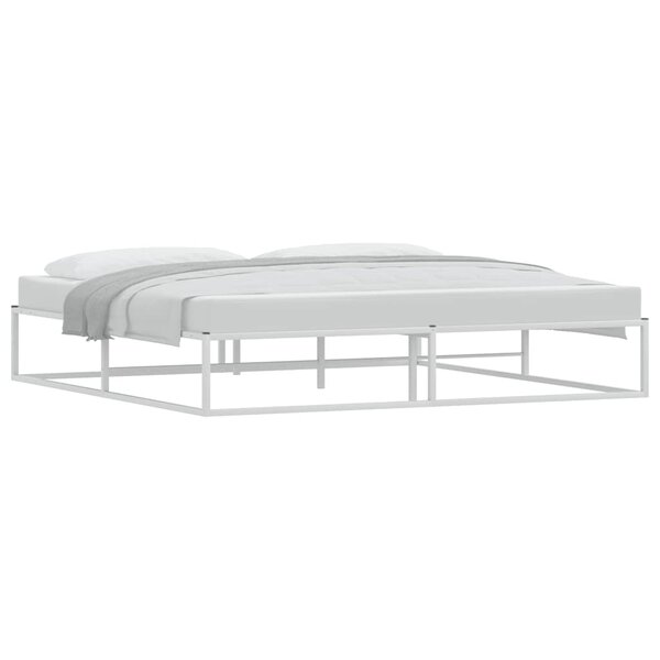 vidaXL Cadre de lit sans matelas blanc 200x200 cm métal