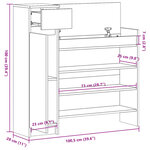 vidaXL Armoire à chaussures blanc 100 5x28x100 cm bois d'ingénierie