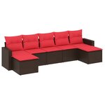 vidaXL Salon de jardin avec coussins 7 Pièces marron résine tressée