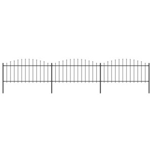 vidaXL Clôture de jardin à dessus en lance Acier (0 5-0 75)x5 1 m Noir