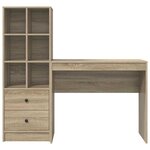 vidaXL Bureau avec rangement 2 Pièces Chêne Sonoma 90 x 40 x 76 cm