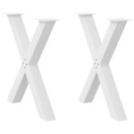 vidaXL Pieds de table à manger en forme de X 2 pièces blanc 80 x (72-73) cm acier