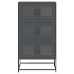 vidaXL Buffet haut anthracite 68x39x123 cm acier